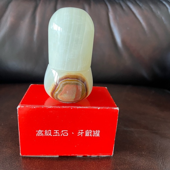 collectible Jade Toothpick Holder with Cap+a bonus bottle opener - Picture 1 of 11